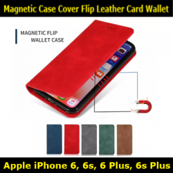 Magnetic Book Cover Case for iPhone 6/6s/6 Plus/6s Plus Flip Leather Card Wallet Slim Fit Look